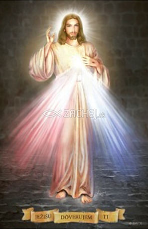 Obrázok: Božie milosrdenstvo s modlitbou korunky - laminovaný