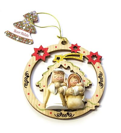 Vianočná ozdoba: Svätá rodina - v kruhu s hviezdičkami