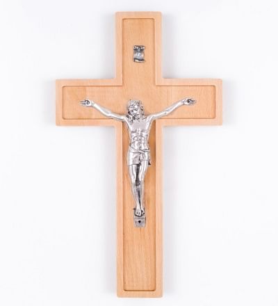 Kríž: s orámovaním a korpusom - prírodný (29,5 cm)