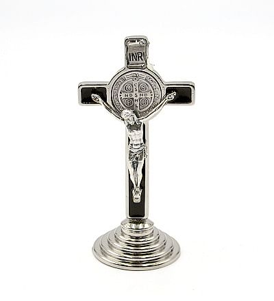 Kríž: benediktínsky, na postavenie - hnedý, 8,6 cm