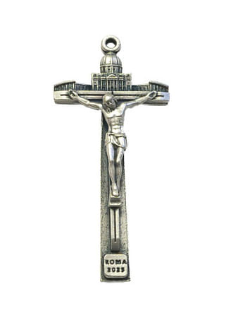 Prívesok: jubilejný kríž - strieborná farba, 8 cm