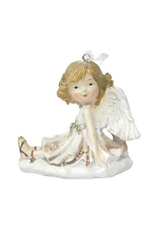 Anjel: sediaci, s mašličkou - 6,5 cm