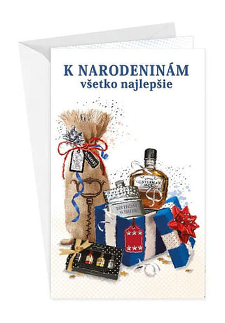 Pozdrav: K narodeninám všetko najlepšie - s textom (15-6439)