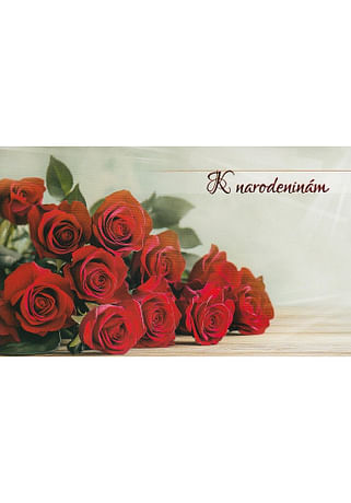 Pozdrav: K narodeninám - s textom (10-1040)