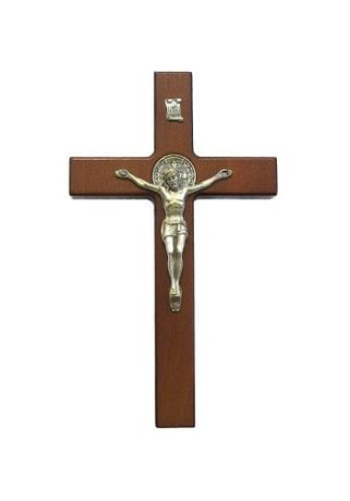 Kríž: benediktínsky - tmavohnedý - 17,5 cm
