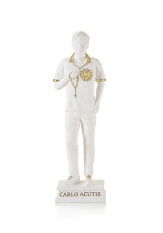 Soška: Carlo Acutis, biela - 10 cm