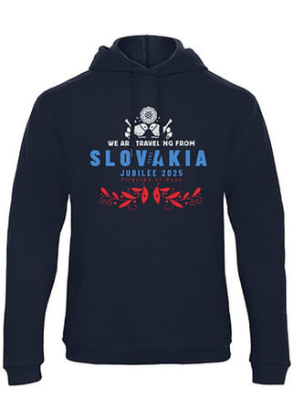 Mikina s kapucňou: SLOVAKIA Jubilee 2025 - tmavomodrá (XL)