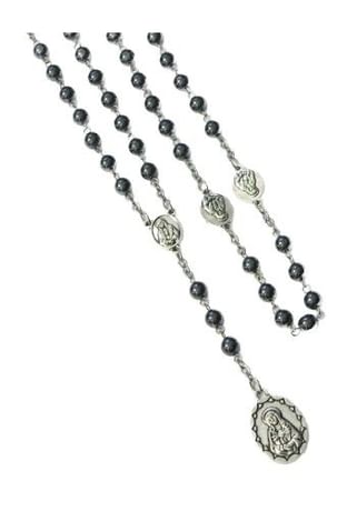Ruženec: sedembolestný - tmavé lesklé guľôčky