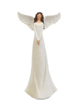 Anjel: bez tváre, biely - 32 cm