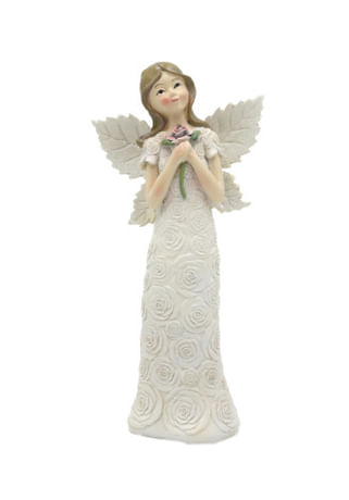 Anjel: držiaci ružičku - 25 cm