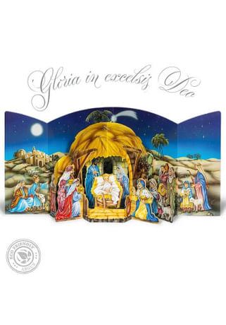 Betlehem: rozkladací, 3D - papierový (23 x 55 cm)