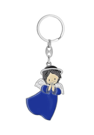 Kľúčenka: anjel, kovová - modrá