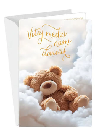 Pozdrav: Vitaj medzi nami človiečik - s textom (hĺbkový efekt)