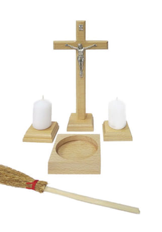 Komplet: frézovaný, drevený - svetlý