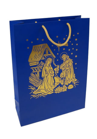 Darčeková taška: betlehem - modrozlatá, veľká
