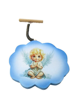 Dekorácia: drevený obláčik na pružine