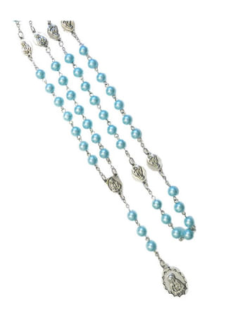 Ruženec: sedembolestný - modré perličky