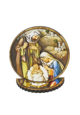 Oltárik: Svätá rodina - z olivového dreva