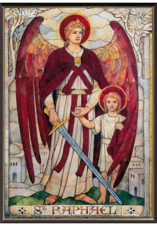 Obraz na dreve: svätý archanjel Rafael (A5)