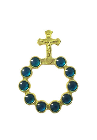 Ruženec: desiatok, kovový - zlatá + zelená farba