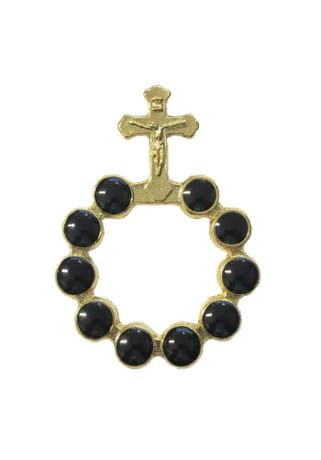 Ruženec: desiatok, kovový - zlatá + čierna farba