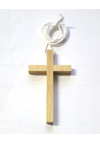 Prívesok: jednoduchý kríž - svetlý, 9 cm