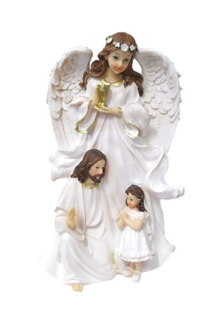 Soška: anjel a Pán Ježiš s dievčaťom