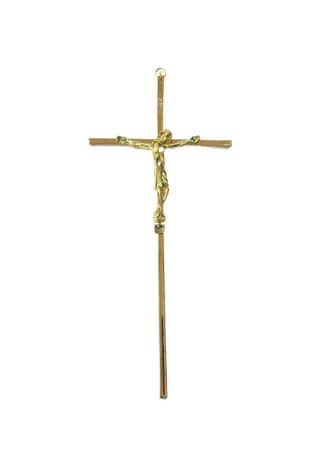 Kríž: s korpusom - kovový, zlatá farba - 18,3 cm