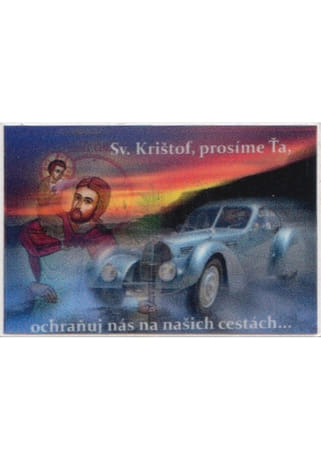 Samolepka: svätý Krištof - s modlitbou