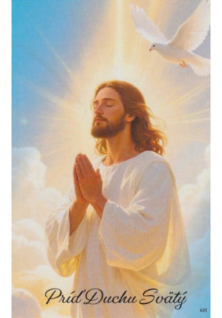 Obrázok: Pán Ježiš a holubica - s modlitbou k Duchu Svätému