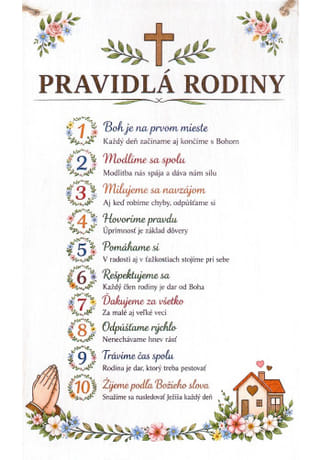 Tabuľka: Pravidlá rodiny (30 x 18)