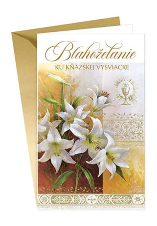 Pozdrav: Blahoželanie ku kňazskej vysviacke - s textom (19-639)
