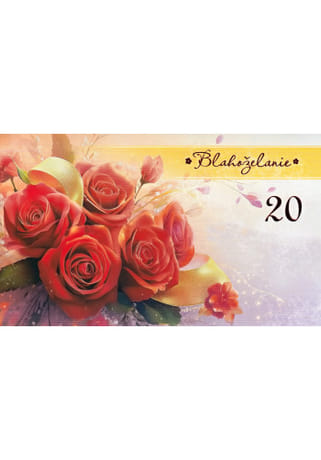 Pozdrav: Blahoželanie 20 - s textom (10-1044)