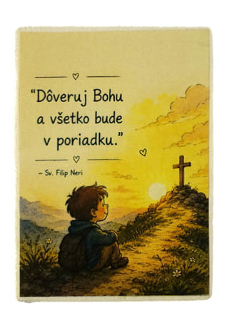 Magnetka: Dôveruj Bohu a všetko bude v poriadku - drevená
