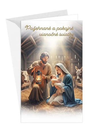 Pozdrav: Požehnané a pokojné vianočné sviatky - s textom (11-6580)