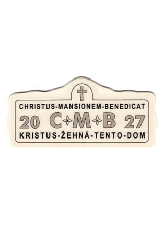 Nálepka: Kristus žehná tento dom 2027 - drevená