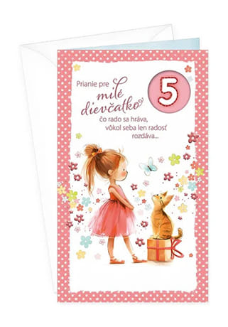 Pozdrav: Prianie pre milé dievčatko - otočný (17-6063)